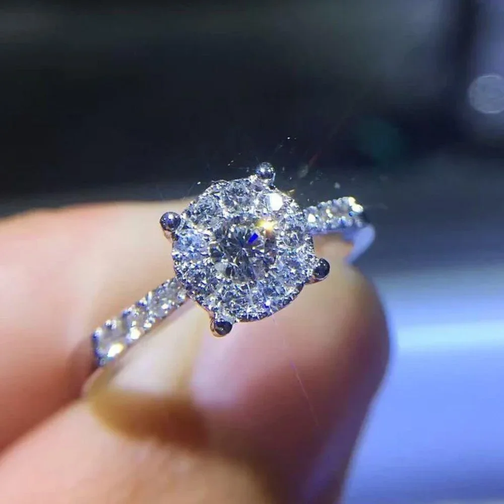 😍Dainty Engagement 925 Sterling Silver Plated Beautiful Ring for Women, L009